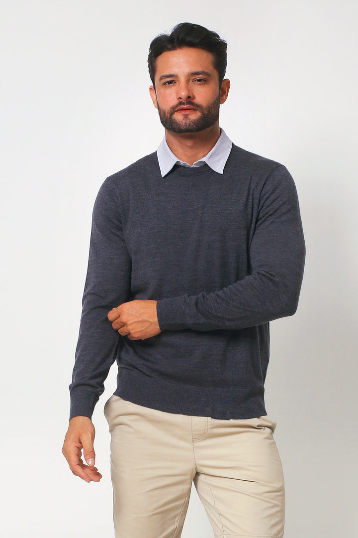 Merino Wool Crew Neck Sweater