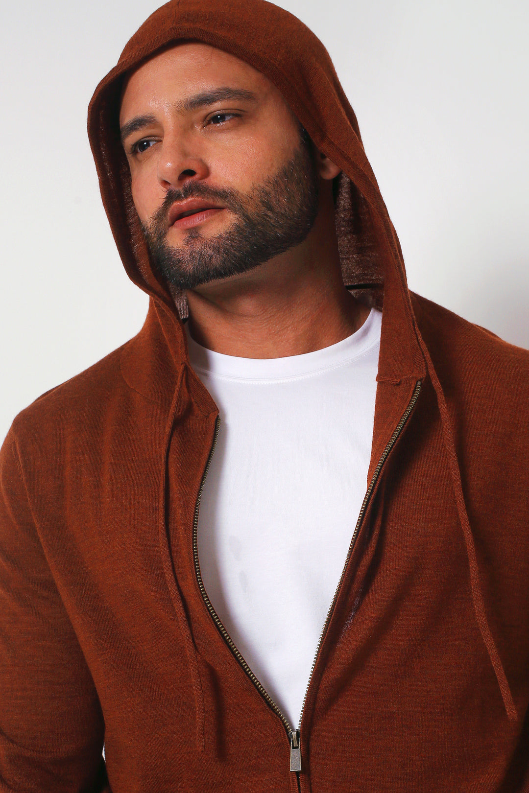 Merino Wool Full Zip Hoodie Sweater | ROMEO NYC
