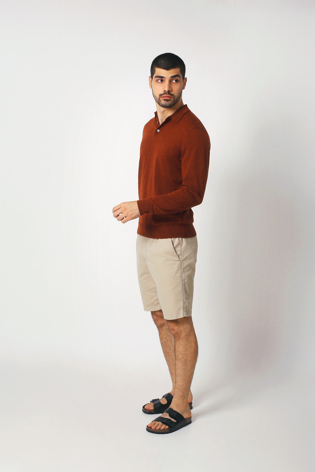 Merino Wool Long Sleeve Sweater Polo | ROMEO NYC