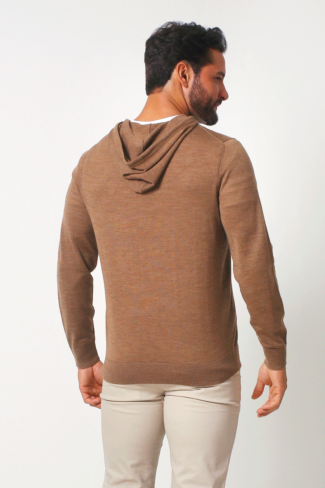 Merino Wool Pullover Hoodie Sweater