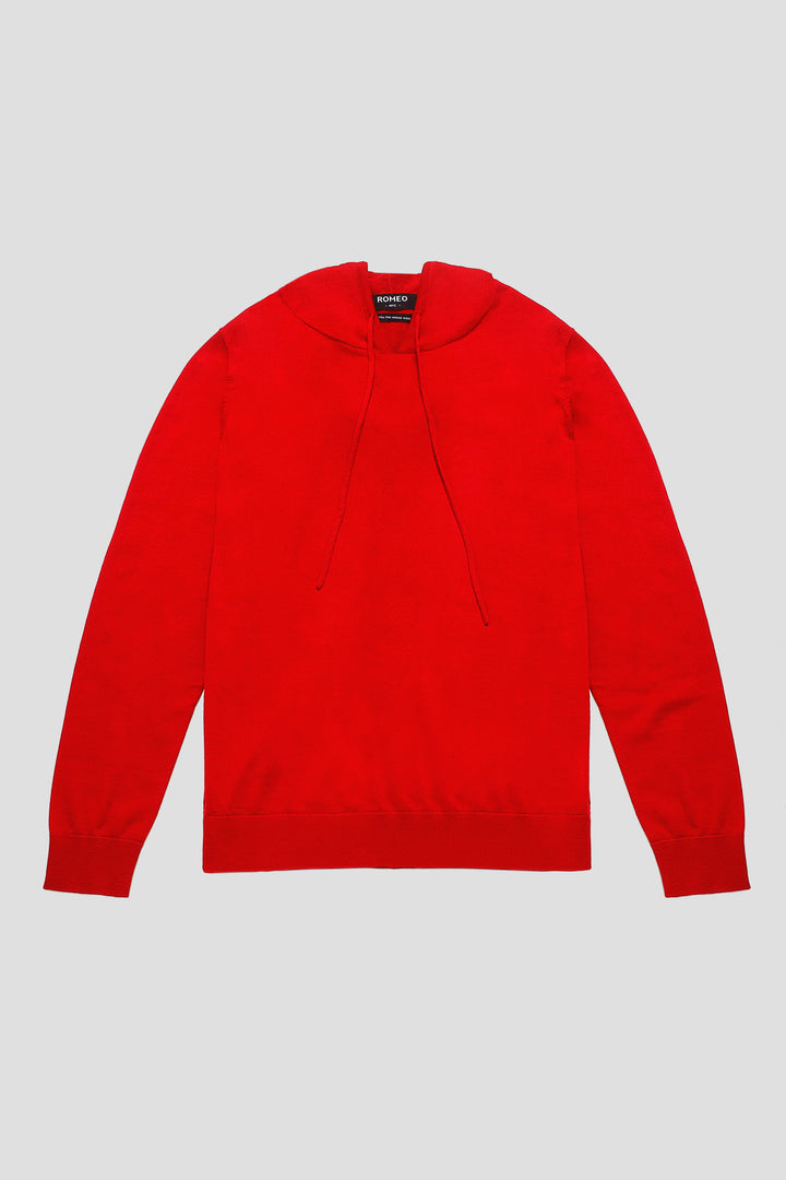 Merino Wool Pullover Hoodie Sweater