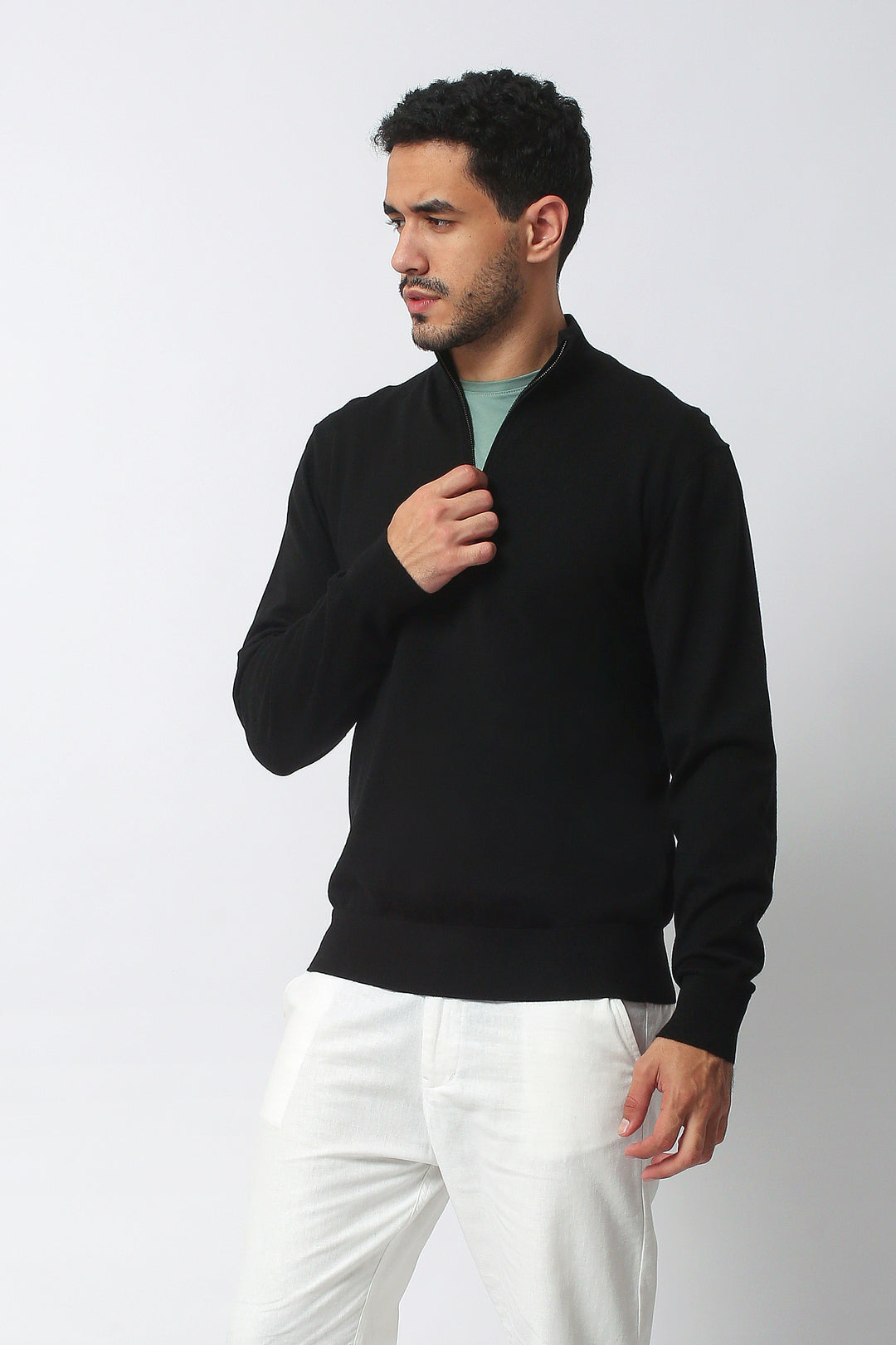 Merino Wool Sport Half Zip Sweater|Men's Sweaters|ROMEO NYC